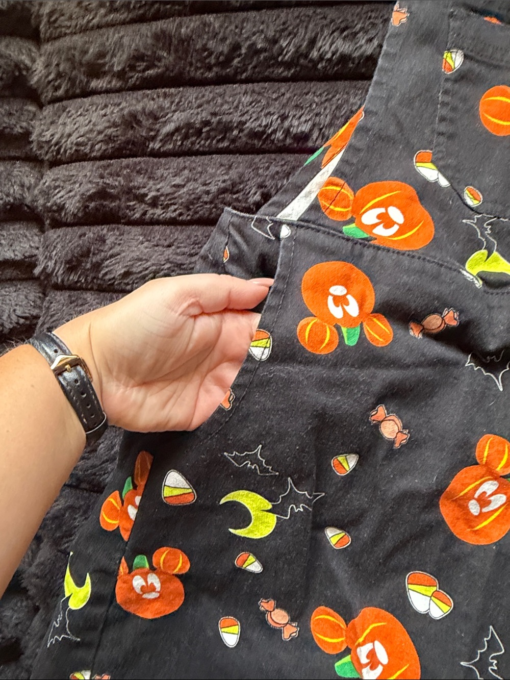 Disney Black Halloween Pumpkin Mickey Overall Dress - Picture 3 of 4
